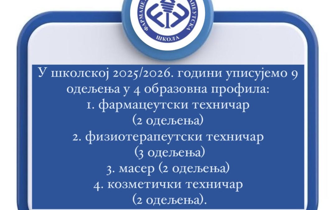 УПИС У ШКОЛСКУ 2025/2026. ГОДИНУ